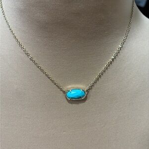 Kendra Scott Gold Necklace with Turquoise Pendant